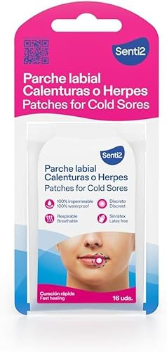 Senti2 Lot de 2 patchs à lèvres pour chauffage, guérison rapide, réduction des contagions, 16 pièces