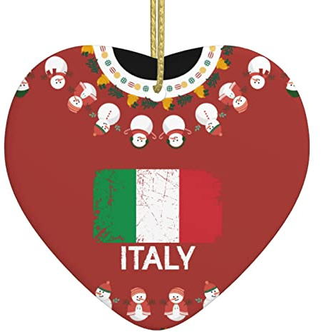 Italienische Flagge Weihnachten Ornamente Weihnachten Deko Keramik Weihnachtsanhänger Mit Schnur Weihnachtsschmuck