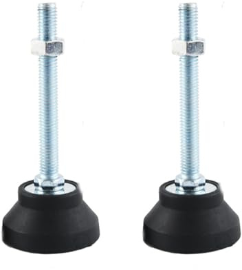 Niveladores Base de Goma, 2 Pcs M10 Patas Regulables para Muebles, Metal Roscadas Pie Nivelador, Fácilmente Ajustable Niveladores de Muebles, para Todo Tipo de Pies de Muebles, Estante(D60*M10*L50)