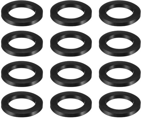 QUARKZMAN 12 Pz Guarnizione 2-5/32 OD x 1-1/2 ID x 1/4 Spessore Nero | Piana in Gomma Nitrilica Solida DN40, Grandi Guarnizioni ad Anello O-Ring, Spacer Piatto in Gomma Industriale