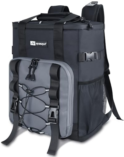Cool Backpack 20 L Cool Bag Backpack Large Foldable 24 Cans Cool Backpack Large Thermal Backpack Insulated Backpack with Cooling Compartment Cooling Backpacks Shopping Backpack for Beach / Picnic /