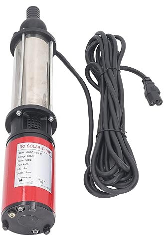 Deep Well Pump, DC24V 300W DC Deep Well Pump 15m Copper Motor Solar for Households,