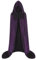 HAPNBCELE Cape à capuche violette en satin pour homme et femme, costume de sorcière, vampire pour costume médiéval, Renaissance, Halloween, cosplay, 170 cm