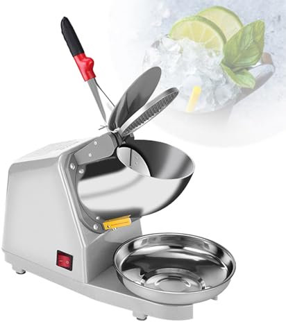 Tritaghiaccio elettrico con doppie lame in acciaio inox per gelato, frullati, casa, ristorante e uso commerciale