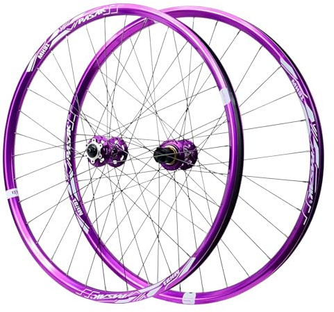 AuroraXQ MTB Laufradsatz Mountainbike Radsatz 26 27,5 29 Zoll Aluminiumlegierung HG Hub Scheibenbremse Schnelle Freigabe Fahrradräder für 7-12 Geschwindigkeit und 1,25 ~ 2,25 Reifen(Lila,27,5 Zoll)