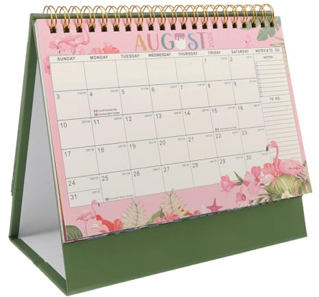 NUOBESTY Desk Calendar, 2025-2026 18 Months English Standing Flip Desktop Calendar Small Desk Calendars with Holiday for Office Home (July 2025-December 2026)