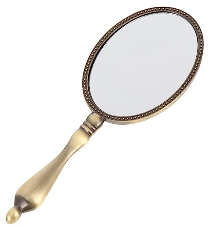 CLISPEED Miroir de Maquillage Portable Rétro à Main Miroir Compact pour Voyage et Maison Pratique et Élégant pour Filles et Femmes