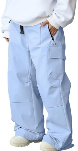 HOTIAN Skihose Damen Schneehose Wasserdicht Winddichte Warm Baggy Oversize Snowboardhose Skilanglaufhose Ski Pant Outdoorhose