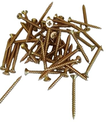 M4 X 40mm Chip board screw- Zinc Plated with Yellow pass - Pack of 200 (200)