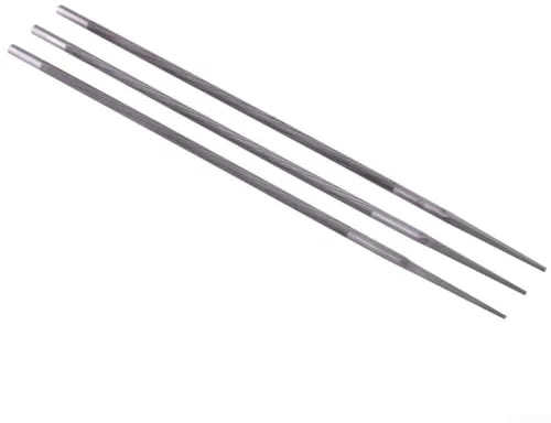 Zilimontt Lot de 3 limes à chaîne rondes de 4 mm pour le travail du bois, construction en acier à roulement avec 200 mm de longueur, compatible avec différents modèles de tronçonneuse