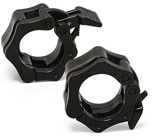 Rivotrance Olympic Barbell Clips, 2 Inch ABS Clamps Locking Collars for Weightlifting, Crossfit, Bench Press & Gym Bars for Weightlifting Fitness Training (Black#1)