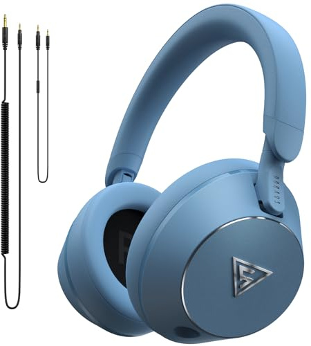 DOQAUS Cuffie da DJ professionali cablate per monitor da studio, over-ear, per registrazione musicale e mixaggio, driver da 50 mm, cuffie stereo con doppio jack per chitarra elettrica, tastiera