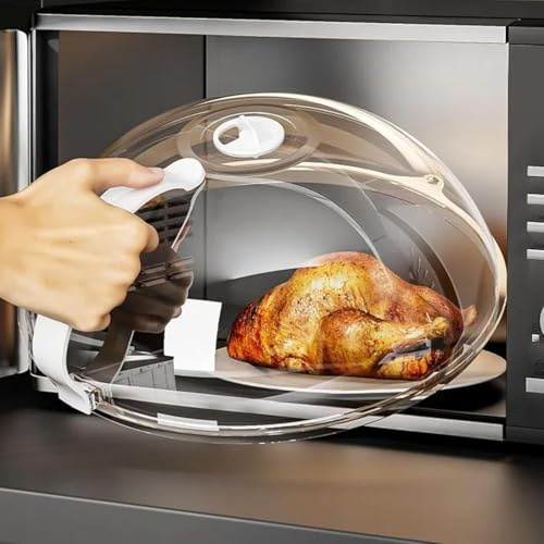 Microwave Splatter Cover 9.2 Inch, Food Cover with Handle and Steam Vents for Microwave Use (1)