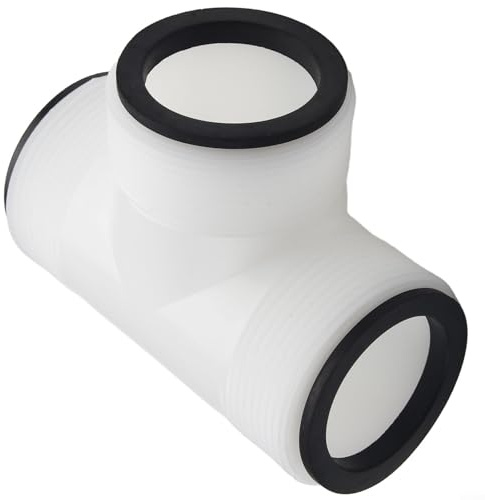 Conector de manguera de bomba de piscina TJoint compatible con Intex y piscinas con cuerpo de PVC roscado y juntas de sellado de anillo en L resistentes a fugas
