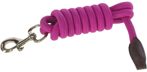 Covalliero - Führstrick mit Karabinerhaken Cordano Deluxe FS26 – Führleine aus geflochtenem Polyester – weich & griffig – Pferde-Strick in Light Berry – Länge 2 m