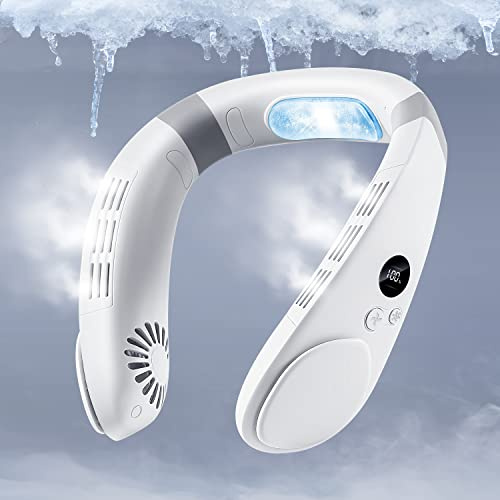 Cooling Neck Fan, 2-In-1 Air Conditioner Portable Rechargeable, Wearable Personal 4400mah Large Battery, Ergonomic Design