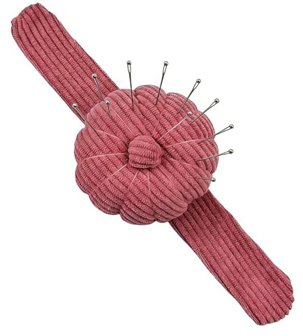 Cuscino per aghi da polso, 21,5 x 6,8 cm, cinghie da polso, organizer per cuscino per aghi, multiuso, supporto per aghi con base in PVC, aghi da cucito a forma di zucca per trapuntare, a mano
