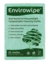 EcoTech EWF150G Envirowipe komposterbart vikta tyg, grön (paket med 150)