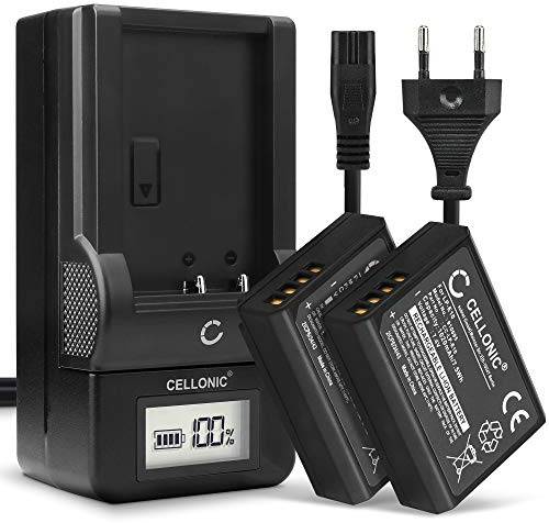 CELLONIC 2X Batterie Compatible avec Canon EOS 1100D, 1200D, 1300D, LC-E10 | + Chargeur (1020mAh-7.4V-Lithium Ion) pour Canon EOS 1500D, 1D X, Mark II, 2000D, 3000D, 4000D, Kiss X50, X70, X80, X90