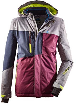 Killtec skidjacka pojkar Laurin Jr – funktionsjacke med huva – vinterjacka barn med snöfiske – snowboardjacka pojkar – vattentät Burgund 116