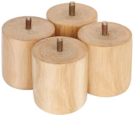 YORKING 4Pcs Wooden Furniture Legs 6.5X7cm Table Legs Furniture Replacement Feet with Mounting Plate Screws Table Legs Sofa Feet for Stool Bed Chair