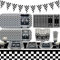 Race Car Birthday Party Supplies - Car Theme Party Decorations for Boy's Birthday, Serves 20 Guests - Includes Paper Plates, Racetrack Tablecloth, Table Napkins, Paper Cups