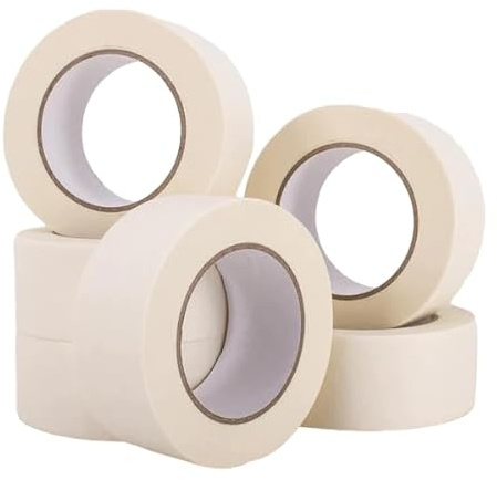 AMD Nexus Pack of 4 Masking Tape | 48mm Wide, 50 Metre Rolls | Ideal for Painters, Decorators Professional & DIY Use | Painting Walls, Crafts & more