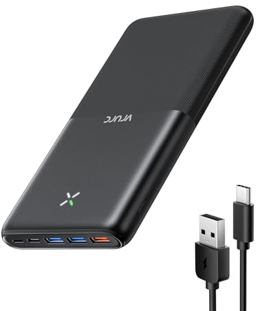 VRURC Power Bank, Powerbank 30000mAh, 22.5W Quick Charge USB-C | Batería externa para teléfono móvil con 4 salidas y 3 entradas, cargador portátil para iPhone, Huawei, tabletas