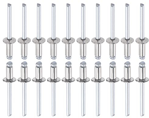 DTGN 50Pack 5mm x 10mm DxL Blindnieten Kuppel Offenes Ende Niet | 304 Edelstahl, Gut für Maschine Verbindung
