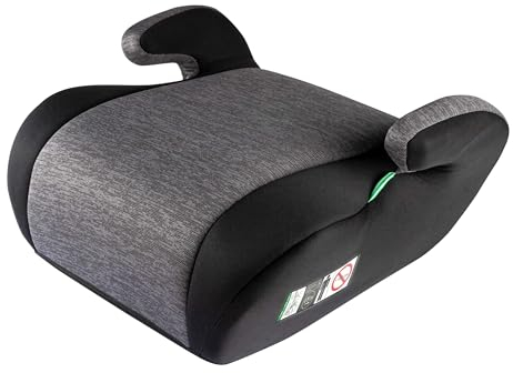 Walser Kinder Sitzerhöhung Auto, bequemer Kindersitz Auto 125-150cm leicht waschbar, Kindersitzerhöhung Auto Raffi neueste Norm ECE R 129, Sitzerhöhung Auto Kinder, Sitzerhöhung Kinder grau/schwarz