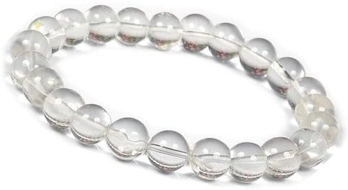 Vit Kvarts armband | 100% äkta naturstenar | bekvämt och elegant | koreanskt elastiskt snöre och smyckeskrin medföljer (Vit Kvarts, 8mm)
