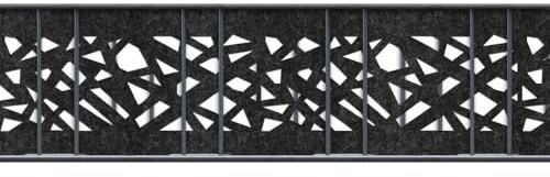 zaun|zu® Sichtschutzstreifen Design Vlies mit Laserdekor Graphic | UV-beständig und wetterfest | Moderne Optik und montagefreundlich | einfache Reinigung Schwarzgrau 2,6m