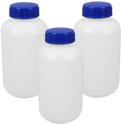 OUNONA Thickened Sealed Plastic Reagent Bottles 1L Leak-Resistant Laboratory Storage Containers with Secure Caps for Chemical Sample and Specimen Use