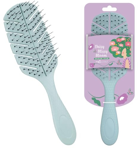 Altéax Spazzola Districante per Capelli Daisy Blissy Bloom - Spazzola Capelli Ricci con Setole Anti Nodo - Spazzola Lisciante per Capelli per districare i capelli di bambini e adulti (Verde Acqua)