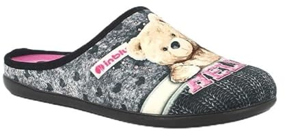inblu Pantofole Donna Con Orsetto Peluche, Ciabatte Invernali Con Plantare In Tessuto Imbottito Estraibile PantofoleDonna