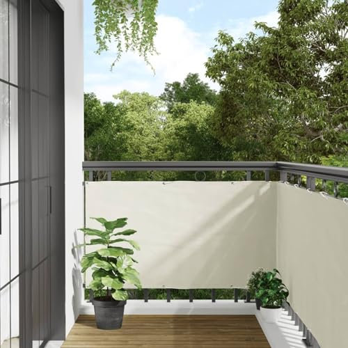 Homgoday Sichtschutz für den Balkon, weiß, 400 x 75 cm aus PVC, Gartentor, Zauntor für den Außenbereich, Zauntür für den Außenbereich, Barriere für Cortilev