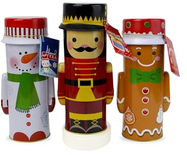 Too Good Gourmet Character Tins with Holiday Gourmet Cookies | Set of 3: Snowman, Penguin, and Nutcracker | Delightful Treats for Seasonal Celebrations