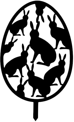 BESPORTBLE Ostern Erdungsstecker Outdoor- Außendekorationen Weidenkörbe Weidenkorb Babykorb Ostern Gartendekoration Osterdekoration im Hof Ostereier-Hofpfahl -Hofschild Acryl Black