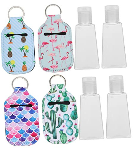 TOVINANNA 8pezzi Bottiglie Portachiavi Da Set Di Bottiglie Vuote Per Viaggio Portachiavi e Copribottiglie Ricaricabili Per Uso Quotidiano e Trasporto