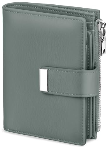 Faneam Geldbörse Damen klein aus Leder mit RFID & 12 Kartenfächern | Münzfach mit Reißverschluss, RFID-Schutz, kompaktes Portemonnaie, echtes Leder, Lieferung in eleganter Geschenkbox für Frauen
