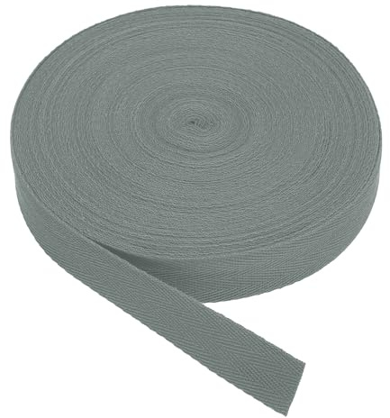 PATIKIL Cinta De Sarga De Algodón 1 Pulgada 25 Yardas Cinta De Algodón Cinta De Sesgo Tira De Espiga Para Costura Envoltorio De Regalo Artesanía DIY Verde Lima Gris
