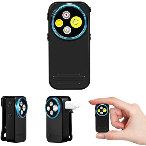 XDTIME Torcia a clip, 600 lumen, ricaricabile, 4 luci, con ricarica di tipo C e base magnetica, luce a clip per lavoro, ciclismo, corsa, avvertimento di sicurezza [classe energetica A]