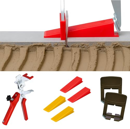 MarketConnect® Kit complet 41 pièces +20 clips 1-3 mm +20 cales + pince réglable • Kit système de nivellement tuiles • Accessoires Pose sol