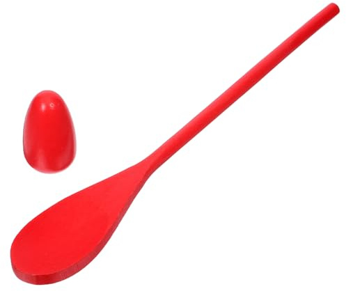 Mikikit Egg and Spoon Relay Race Game Set for – Outdoor Sensory Integration Training Tool Wooden Spoon and Ball – Suitable for Boys and Active Play Random Color