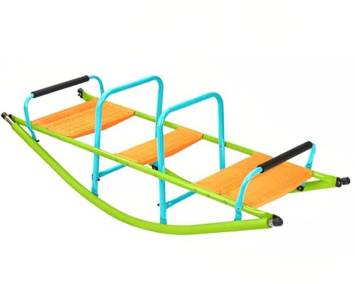 Indoor Outdoor Seesaw Toy for Children, Ride-On Rocking Equipment with Safety Handles for Toddlers
