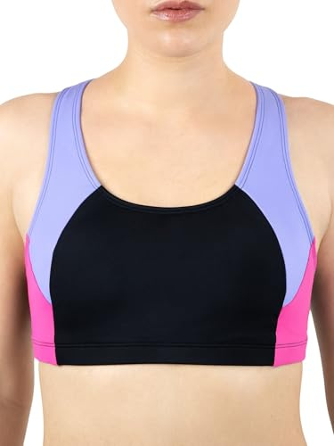 MYLILY Top de Bikini Niñas & Adolescentes | Top Deportivo con Copas | Espalda Racerback con Tirantes Anchos | Piscina & Playa | Top Bikini Mujer | Oeko-Tex, Vegana | Lila/Rosa, 170 (XXS)