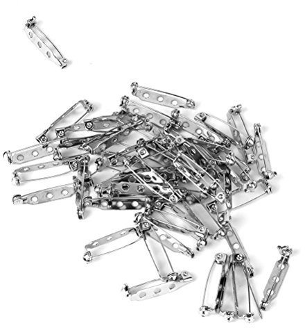 LUOEM 100 Stück Edelstahl Sicherheitsnadeln Broschennadeln 25Mm Mit Rückseitigem Stangenverschluss Für Basteln Nähen DIY Schmuckzubehör