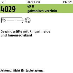 ISO 4029 Gewindestifte mit Zapfen & Innensechskant 45 H M 12 x 20 galvanisch verzinkt gal Zn S 100 Stk