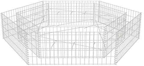vidaXL Gabbione Letto Rialzato Esagonale 200x173x40 cm Recinzione Giardino