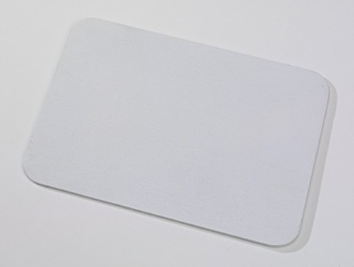Kerzenteller Flachteller Rechteckig Alu gebürstet Weiß 17 x 12 cm ideal für Kerzen, Taufkerzen, Hochzeitskerzen, Trauerkerzen